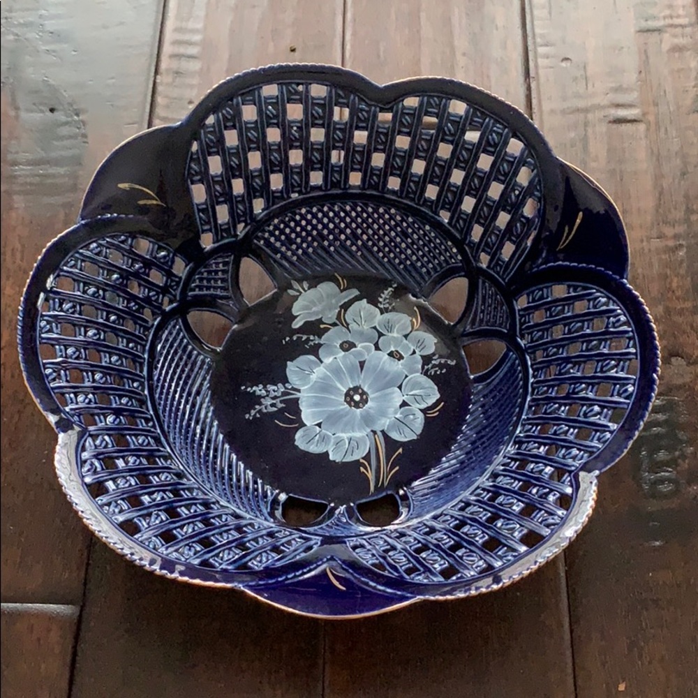 Cobalt Blue Cluj-Napoca Porcelain Bowl EUC!